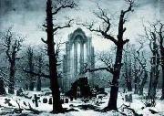 Caspar David Friedrich Monastery burial oil